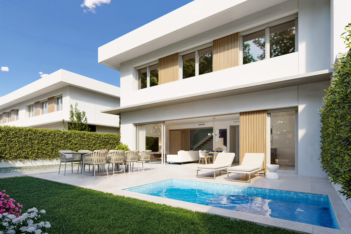 Promoción obra nueva Vivienda unifamiliar en Valdebebas, con jardín, piscina, aerotermia y domótica integrada
